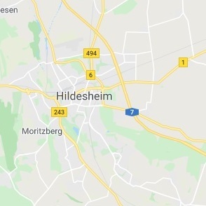 kleine Straßenkarte von Hildesheim