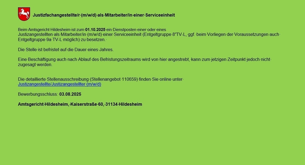 Stellenangebot