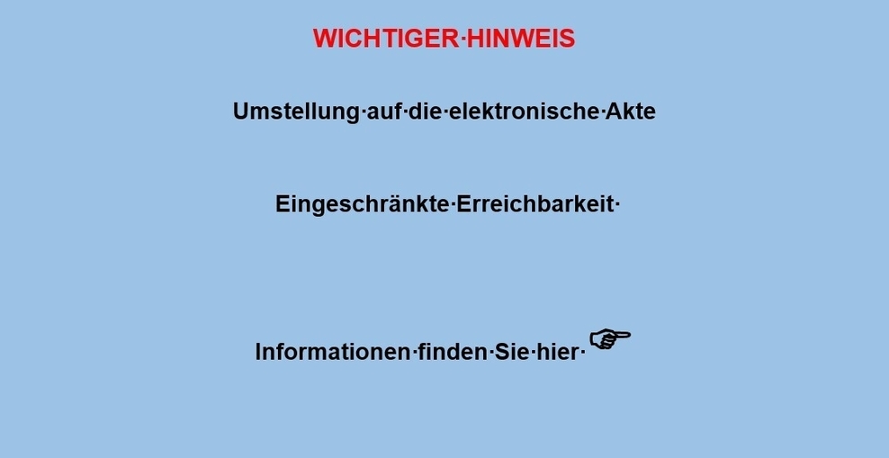 eAkte - eingeschränkte Erreichbarkeit