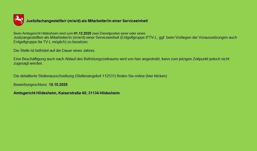 Stellenangebot