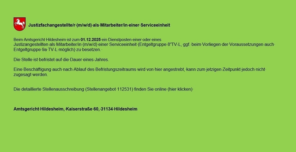 Stellenangebot