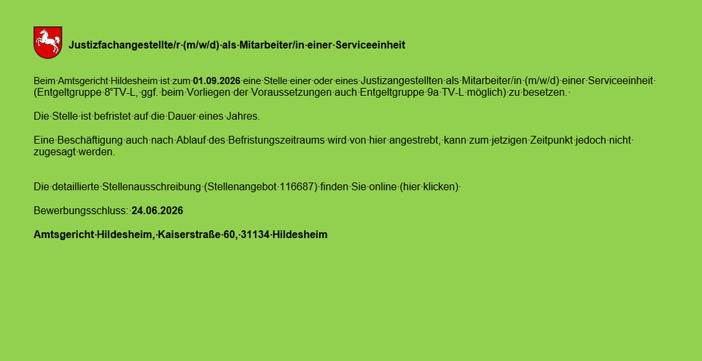 Stellenangebot